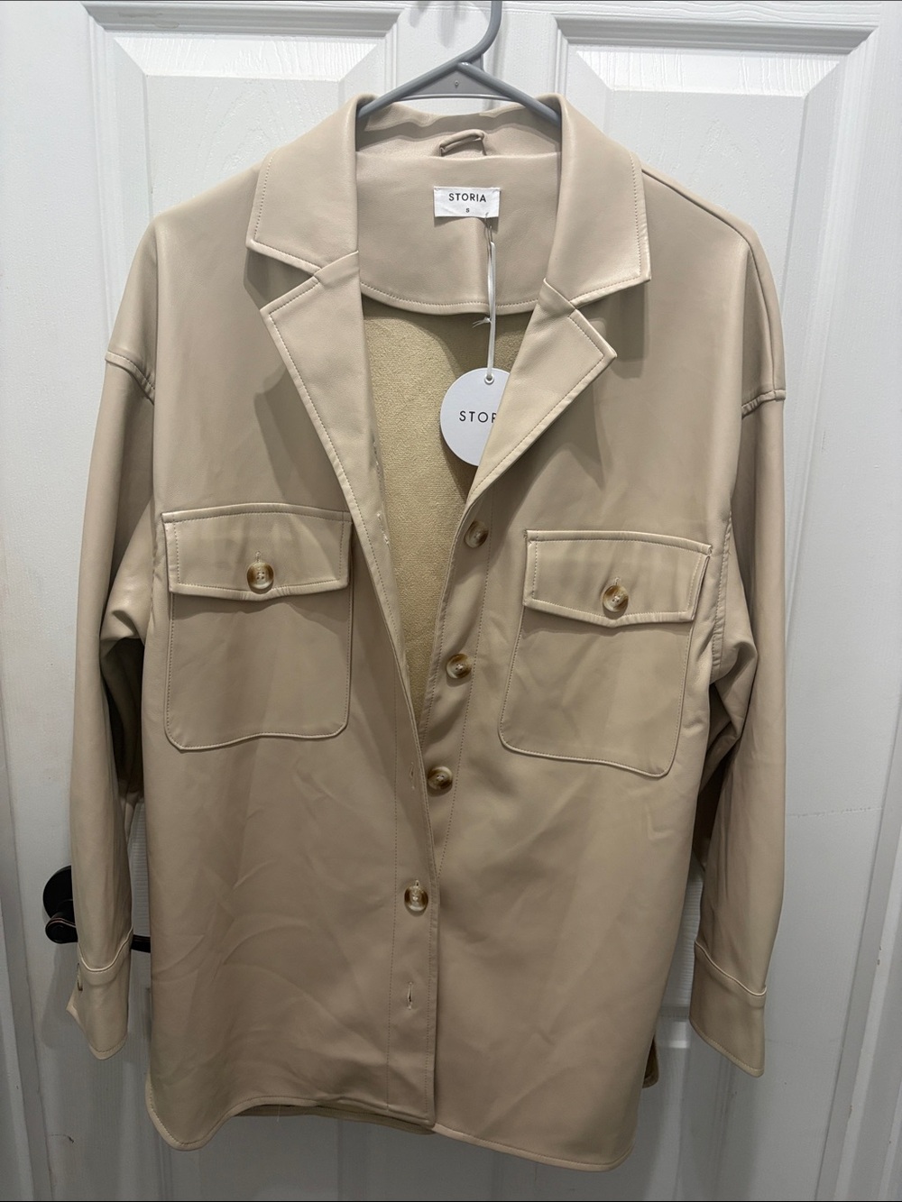 Woman’s Storia Cream Vegan Oversized Jacket